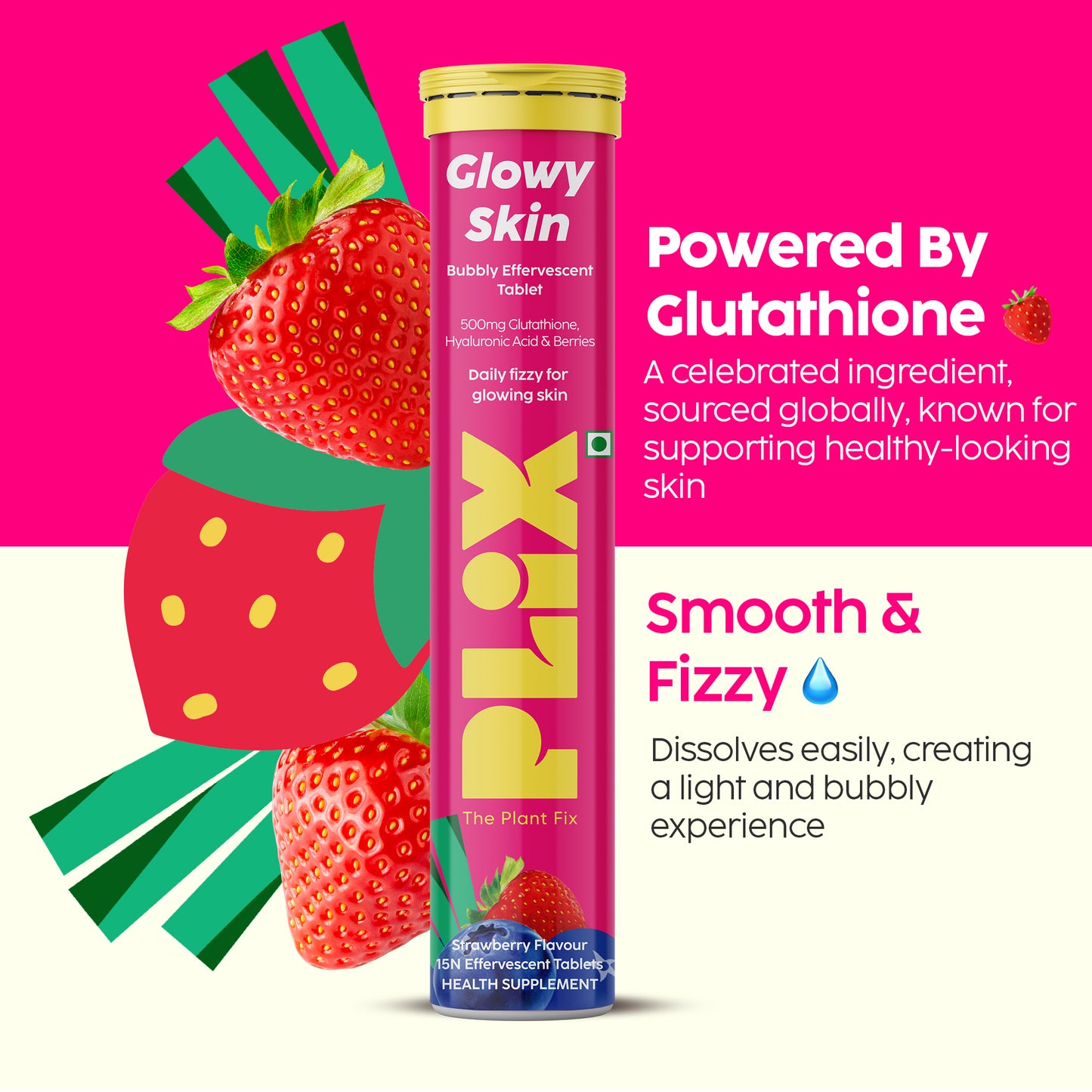 Glowy Skin Effervescent with 500mg Glutathione