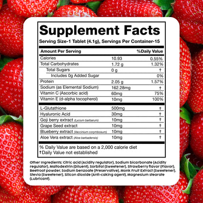 Glowy Skin Effervescent with 500mg Glutathione 6 Pack